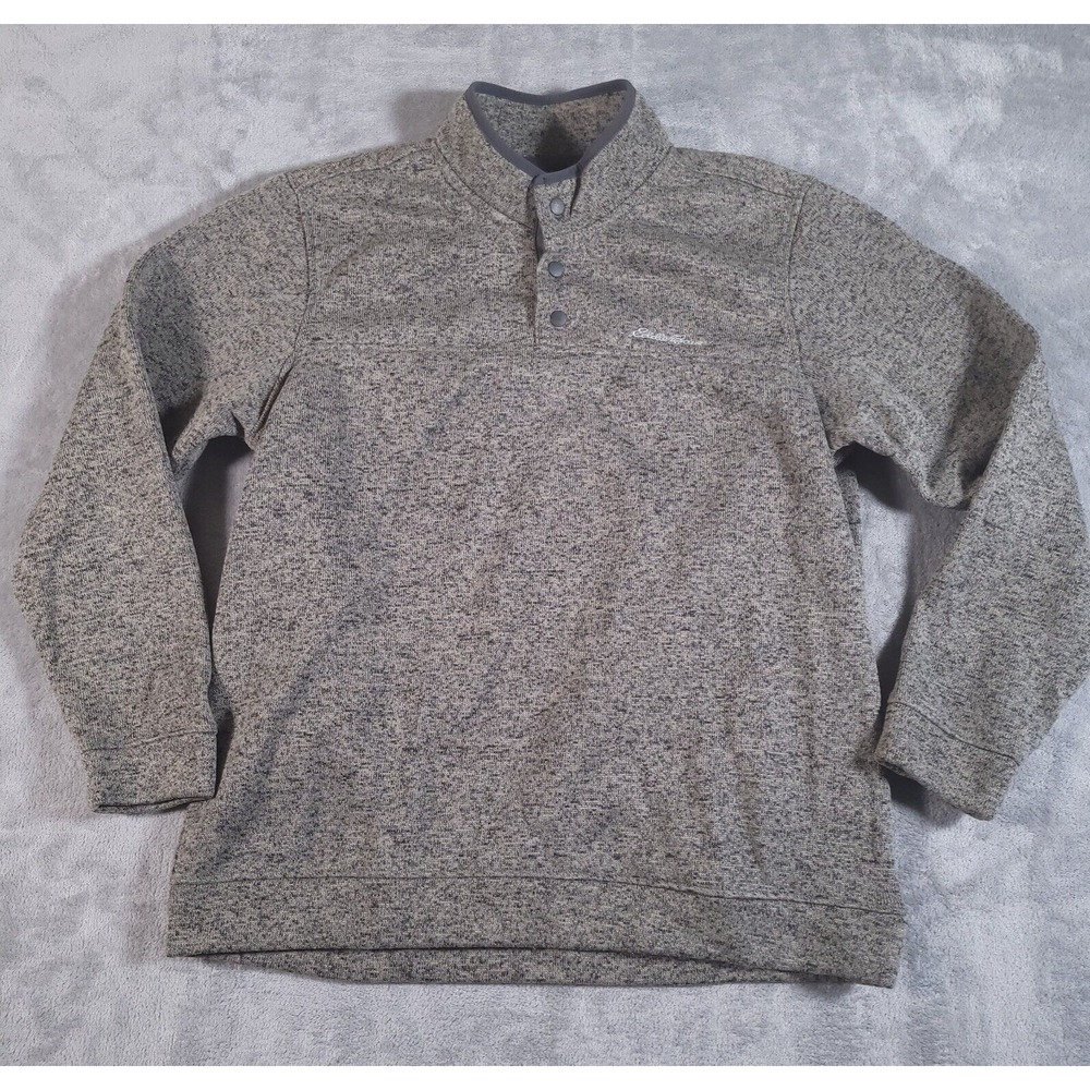Eddie Bauer Radiator Pullover Mens‎ XL Trek Fleece Sweater 1/4 Snap Mock Neck